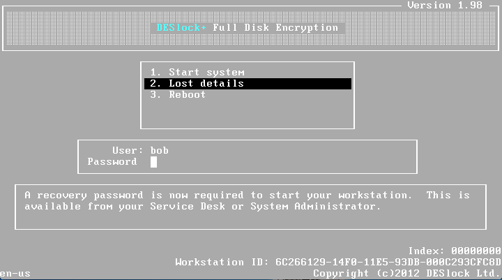 Deslock wie setze ich das Full Disk Encryption-Passwort eines verwalteten Benutzers zurück