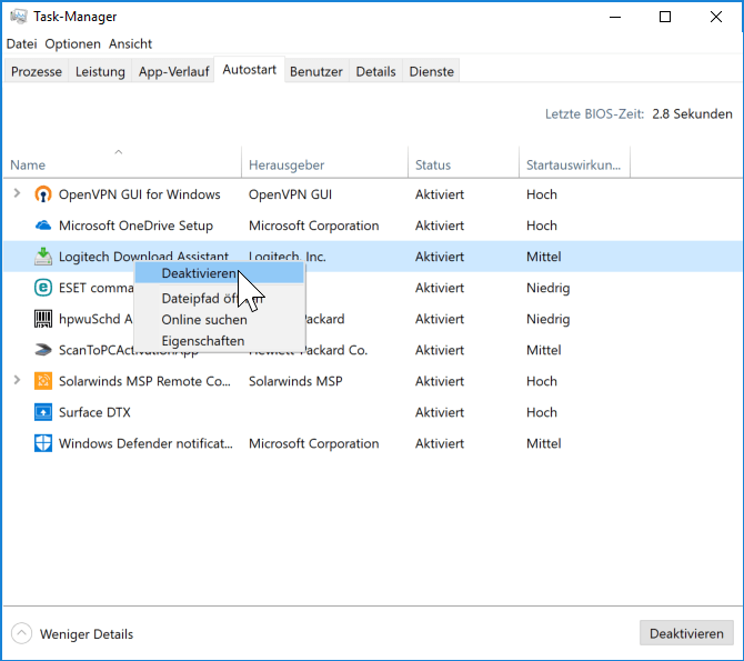 Ausführen eines Clean Boot unter Windows 10