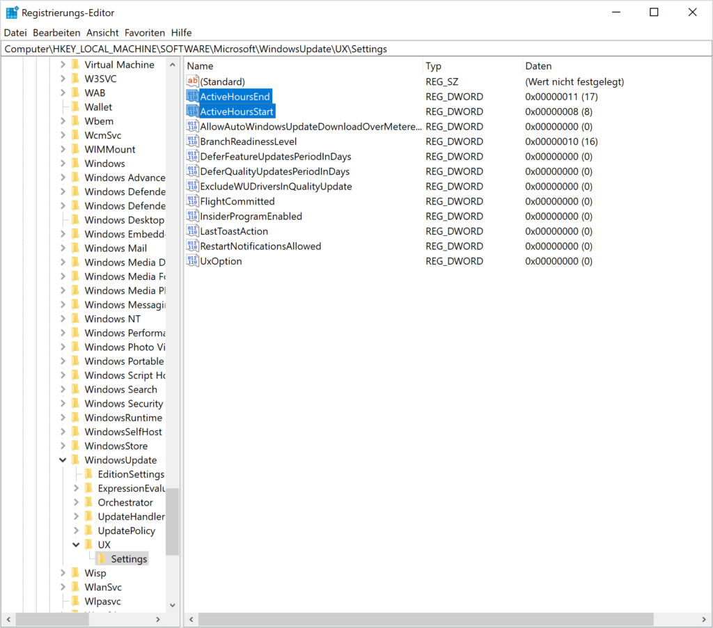 Einstellen der Nutzungszeit in Windows 10