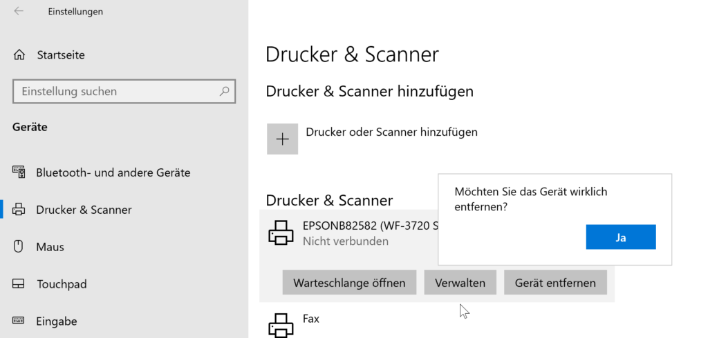 Drucker unter Windows 10 vollständig deinstallieren