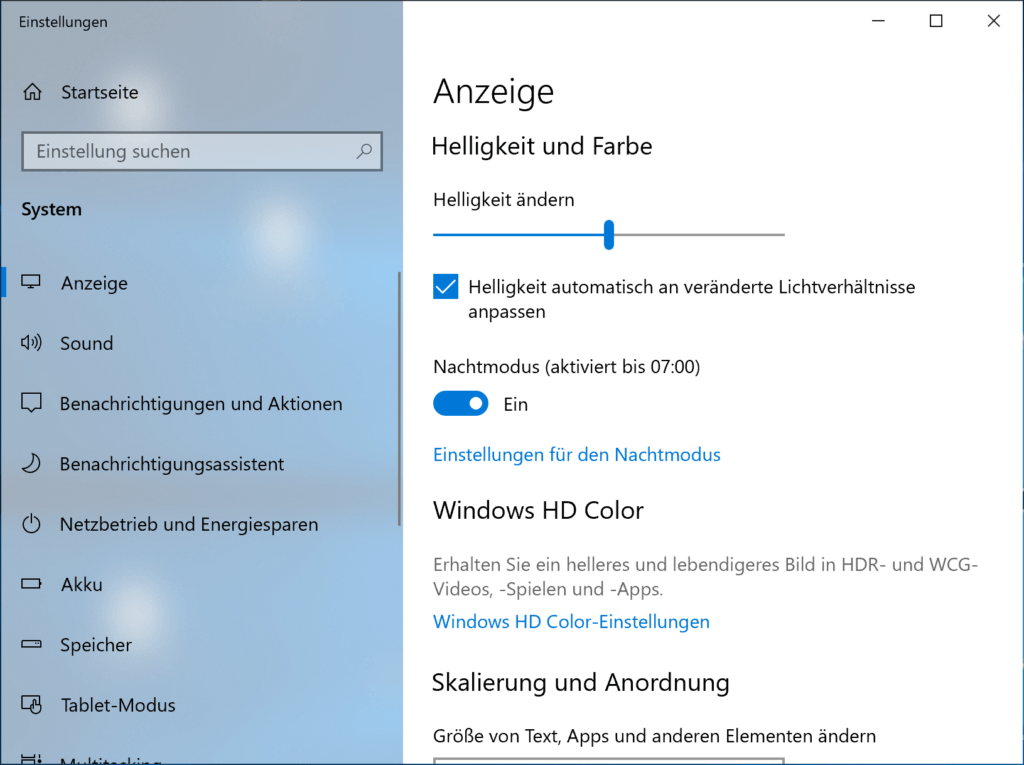 Verschiedene Einstellungen direkt unter Windows 10 aufrufen