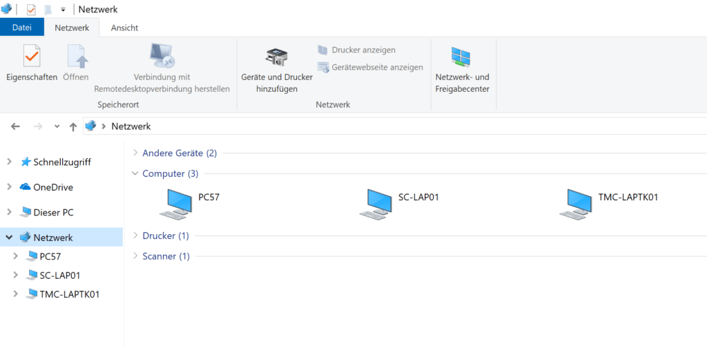 Windows 10 Explorer zeigt keine Netzwerkcomputer an