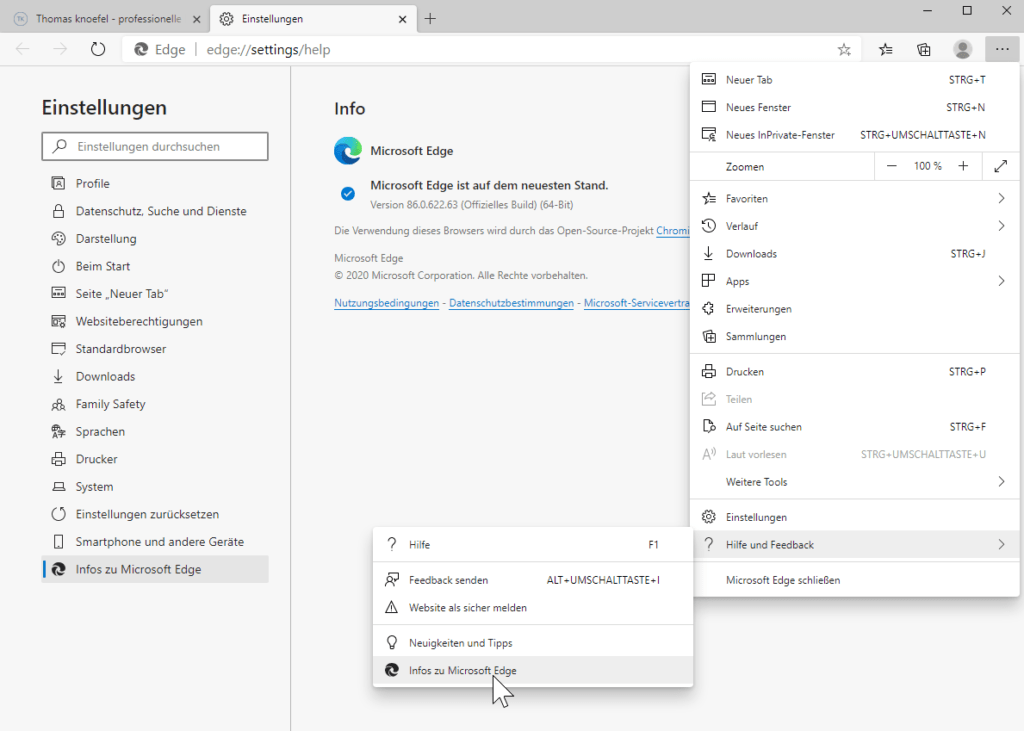 So aktualisieren Sie den Microsoft Edge Chromium Browser - Thomas knoefel